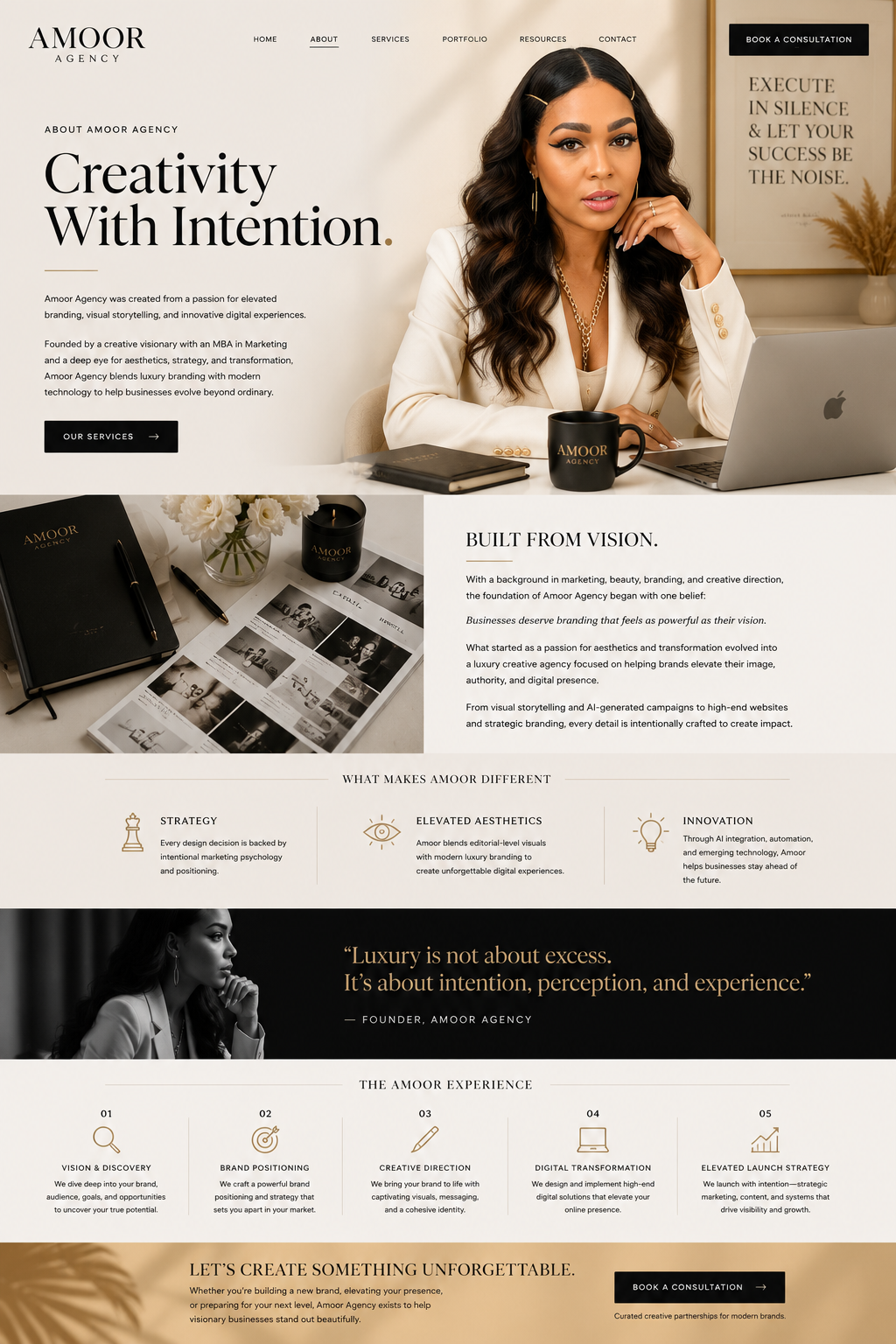 Amoor Agency about page concept