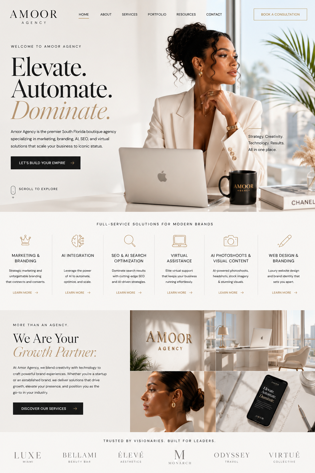 Amoor Agency homepage preview